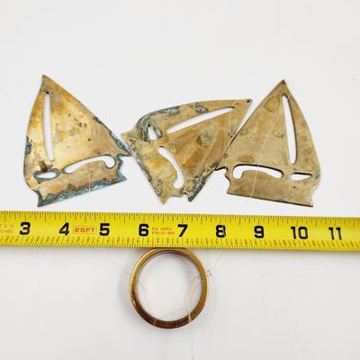CUTE BRASS SAIL BOAT WIND CHIME