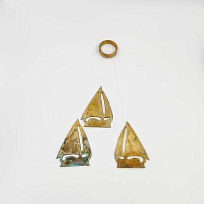 CUTE BRASS SAIL BOAT WIND CHIME