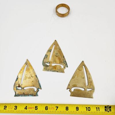 CUTE BRASS SAIL BOAT WIND CHIME