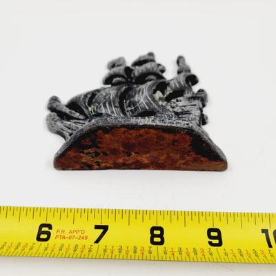 VINTAGE IRON SHIP BOOK END - DOOR STOPPER