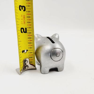 CUTE LITTLE PEWTER PIGGY BANK