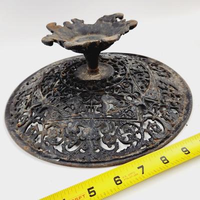 VINTAGE CAST IRON PEDESTAL COMPOTE