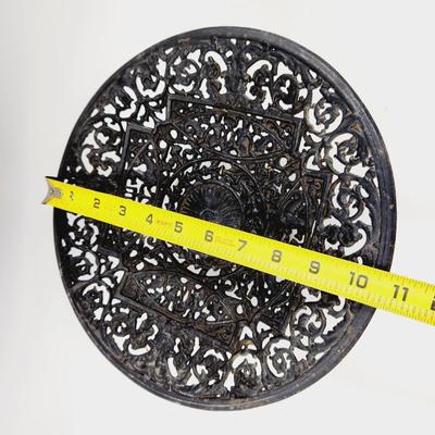 VINTAGE CAST IRON PEDESTAL COMPOTE