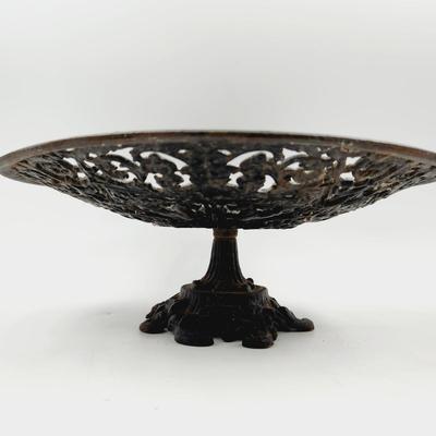 VINTAGE CAST IRON PEDESTAL COMPOTE