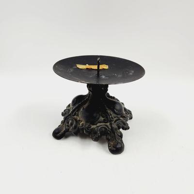DECORATIVE CAST IRON CANDLE HOLDER