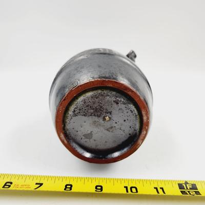 NORLEANS POTTERY JAPAN BLACK 2 HANDLED URN / VASE