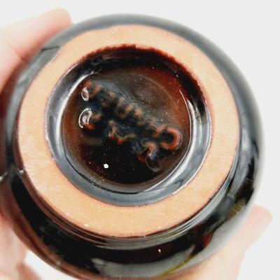 VINTAGE BLUE MOUNTAIN POTTERY CANADA TEAL & BROWN VASE