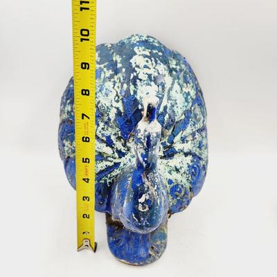 VINTAGE CHIPPY PAINT PEACOCK DECOR