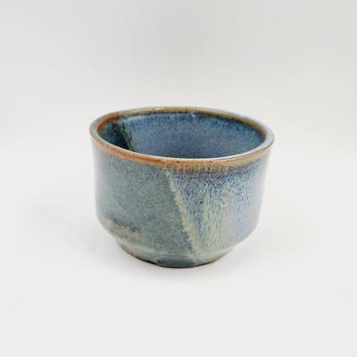 MULTI TONED BLUE SIGNED POTTERY BOWL