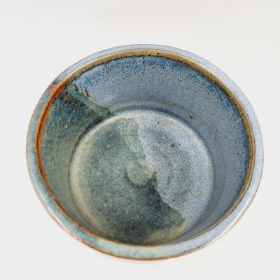 MULTI TONED BLUE SIGNED POTTERY BOWL