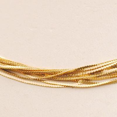 15 Strand 18 Inch Long 14k yellow Gold S Chain Necklace 9.6g -J004