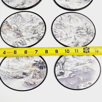 PLASTIC KOREAN MADE VILLAGE SCENE COASTERS