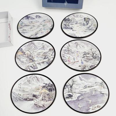 PLASTIC KOREAN MADE VILLAGE SCENE COASTERS