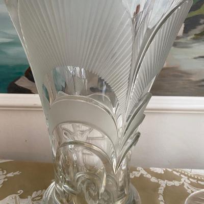 Assorted mix and match crystal, cut glass and clear glass vases