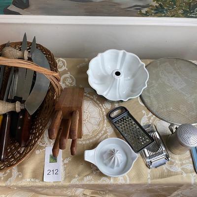 Assorted kitchen utensils and items
