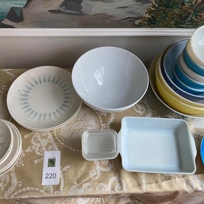 20 piece Set of Mid Century Modern serving ware plus bowls