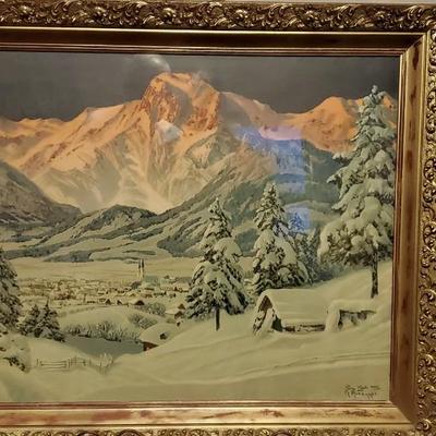The early morning sun fiery peaks picture empty picture CA 1880