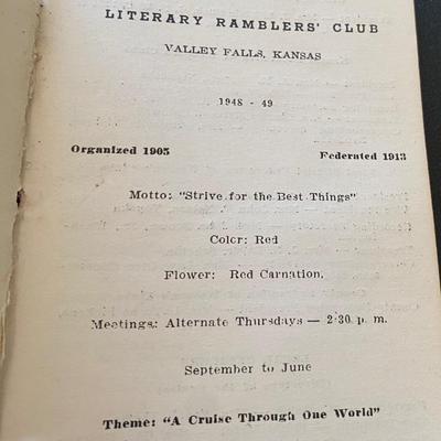 Literary Rambler Club Books from 1947-1949