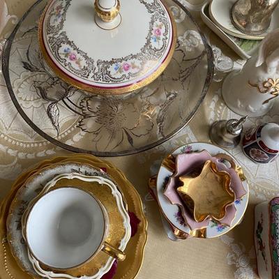 Bowls, platters, plates, bells, dishes with lids and ink well.  From Germany, Italy, Japan, Austria