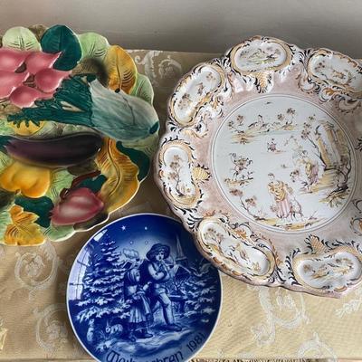 Bowls, platters, plates, bells, dishes with lids and ink well.  From Germany, Italy, Japan, Austria