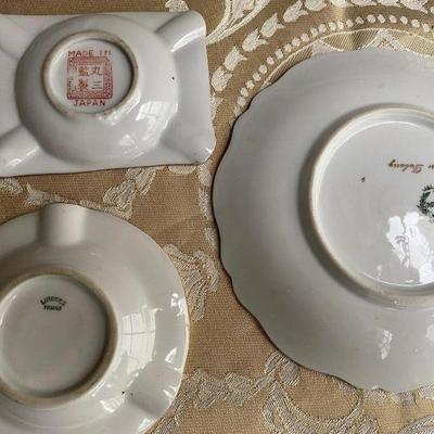 Bowls, platters, plates, bells, dishes with lids and ink well.  From Germany, Italy, Japan, Austria