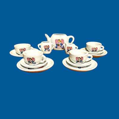 Vintage Porcelain Angel Miniature Tea Set