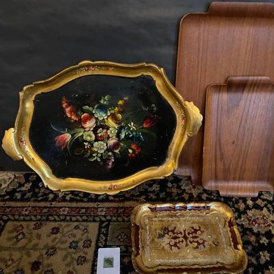 Lot of wood serving trays