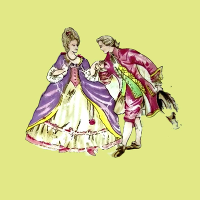 Vintage Porcelain Miniature Victorian Couple Tea Set