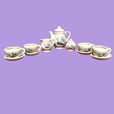 Vintage Porcelain Goose Miniature Tea Set