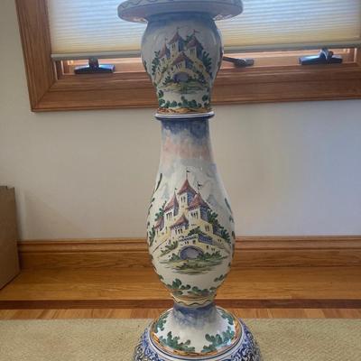 Italian Faience Pedestal with pot