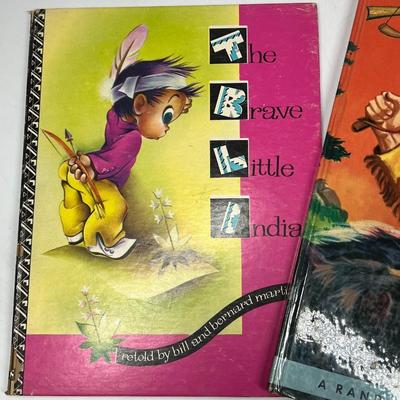 Vintage Lot of Books The Brave Little Indian, Davy Crockett, & Just So Stories Hardcover Books