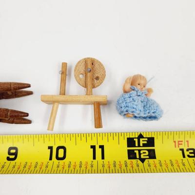 MINATURES - WOODEN FURNITURE & VINTAGE DOLL