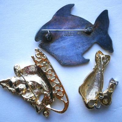 (3) Vintage Costume Jewelry Pins