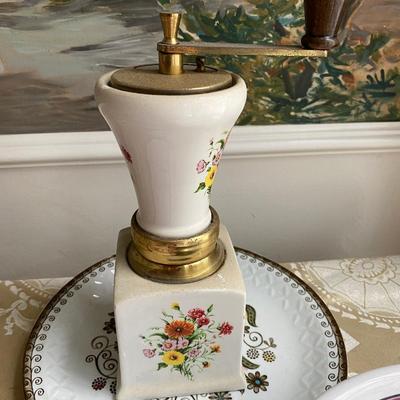 Various Platters, bowls, plates, Italian Coffee Grinder, coffee and tea pots