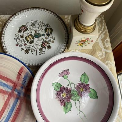 Various Platters, bowls, plates, Italian Coffee Grinder, coffee and tea pots