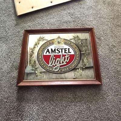 CHIVAS REGAL WISKEY AND AMSTEL LIGHT FRAMED BAR MIRRORS