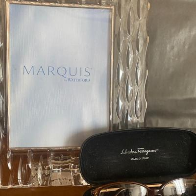 Marquis by Waterford Picture frame and pair of Salvatore Ferragamo prescription glasses with case