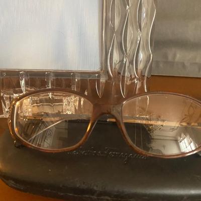 Marquis by Waterford Picture frame and pair of Salvatore Ferragamo prescription glasses with case