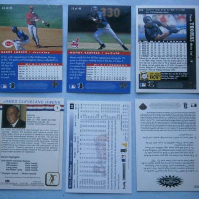 (19) 1990's Baseball Cards + Jesse Owens Olympic Card