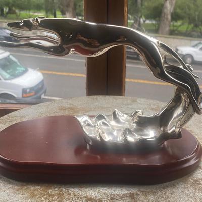 Chrome Jaguar ornament with makers mark