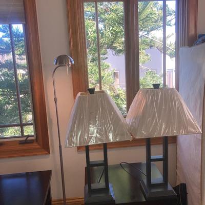 Pair of Lamps and a floor lamp