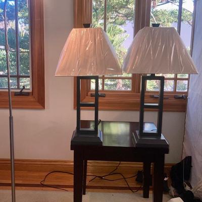 Pair of Lamps and a floor lamp