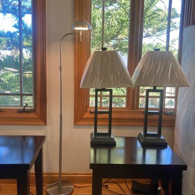 Pair of Lamps and a floor lamp