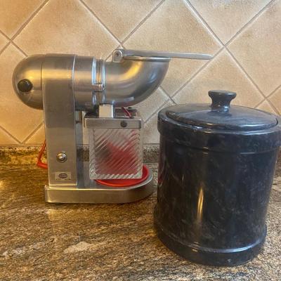 Italian ice Grinder and marble ice bucket