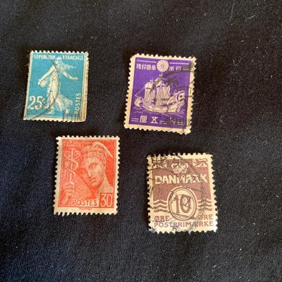 4 Vintage Foreign Stamps