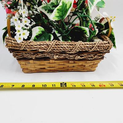 VINTAGE ARTIFICIAL LILIES IN A BASKET