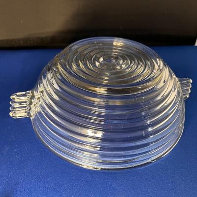 RIBBED BULLS EYE CLEAR GLASS BOWL