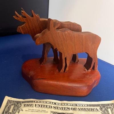 WOODEN MOOSE DOUBLE CUT-OUTS