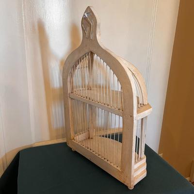 DISTRESSED WALL SHELF BIRD CAGE STYLE