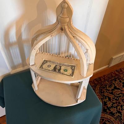 DISTRESSED WALL SHELF BIRD CAGE STYLE